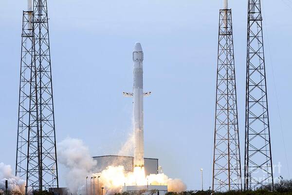 Falcon 9 Art Print featuring the photograph Spacex Crs-2 Launch, March 2013 #3 by Nasa