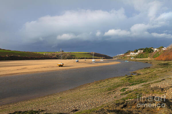 Gannel Art Print featuring the photograph Storm Approaches the Gannel Estuary Newquay Cornwall #3 by Nicholas Burningham