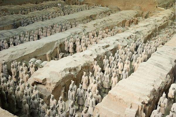 Asia Art Print featuring the photograph Terracotta Army. 221-206 Bc. China #3 by Everett