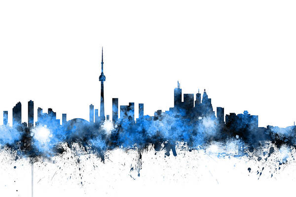 Toronto Art Print featuring the digital art Toronto Canada Skyline #3 by Michael Tompsett