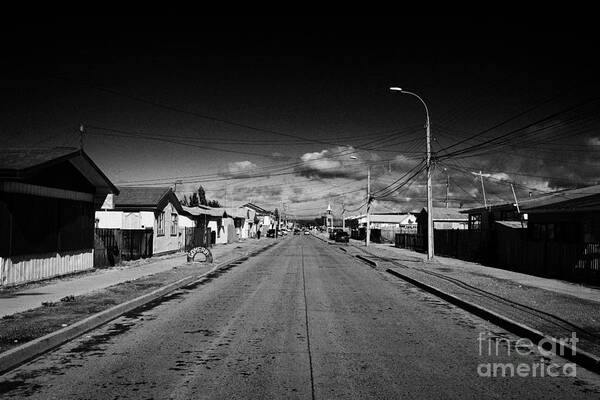 Typical Art Print featuring the photograph typical chilean construction house with metal tin roof las naciones Punta Arenas Chile #3 by Joe Fox