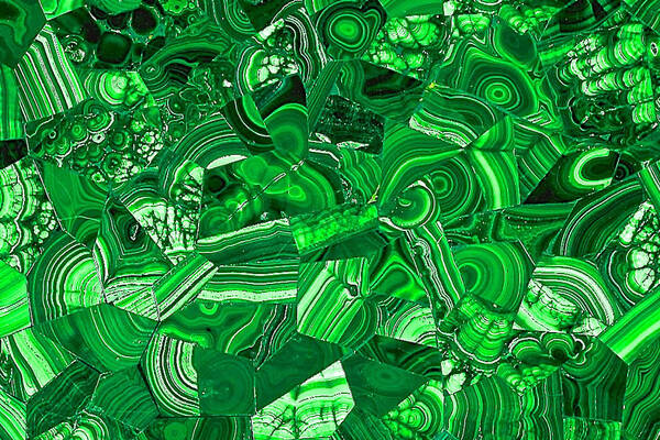 Rock Art Print featuring the photograph Vibrant Green Malachite Bits and Bobs by Debra Amerson