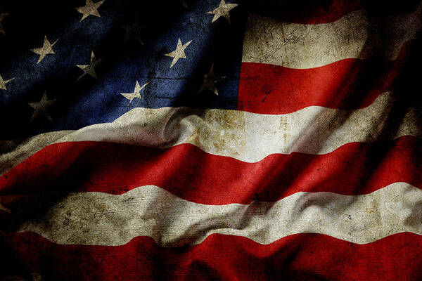 Flag Art Print featuring the photograph American flag 65 by Les Cunliffe