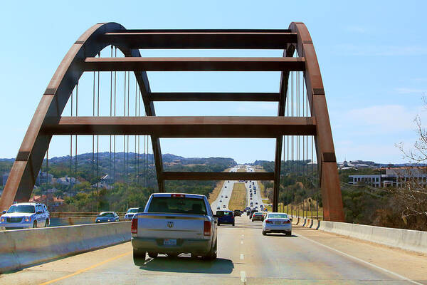 City Art Print featuring the photograph 360 Iconic Bridge by Linda Phelps