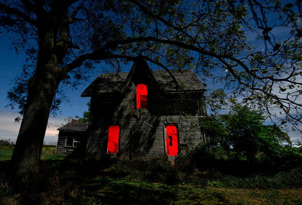 Abandoned Art Print featuring the photograph 3am at the Farmhouse by Cale Best