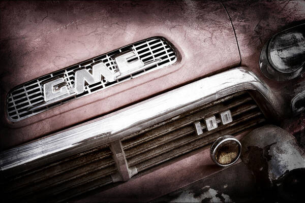 1957 Gmc V8 Pickup Truck Grille Emblem Art Print featuring the photograph 1957 GMC V8 Pickup Truck Grille Emblem #4 by Jill Reger