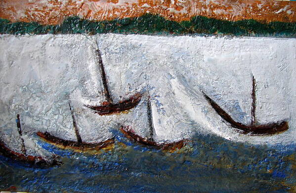 A Dream Of Boats Art Print featuring the painting A Dream Of Boats #4 by Anand Swaroop Manchiraju