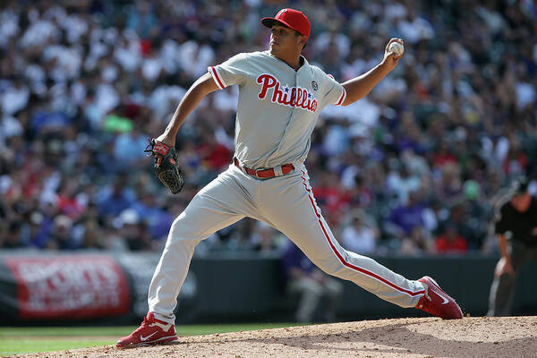 Relief Pitcher Art Print featuring the photograph Philadelphia Phillies V Colorado Rockies #4 by Doug Pensinger