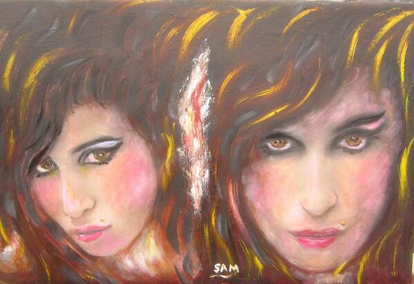 Amy Art Print featuring the painting Amy Winehouse #4 by Sam Shaker