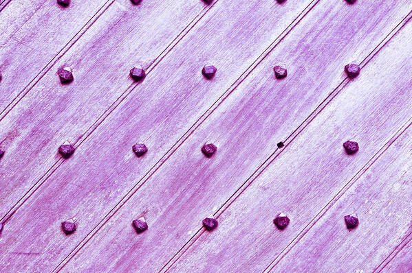 Abstract Art Print featuring the photograph Studded wooden surface #6 by Tom Gowanlock