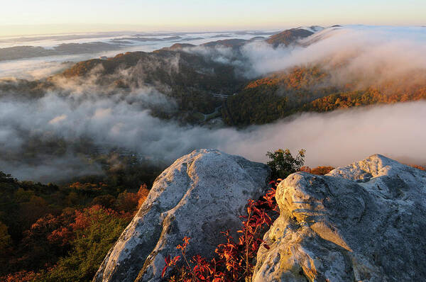 Cumberland Gap Art Print featuring the photograph Sunrise At Pinnacle Overlook #6 by Christian Heeb