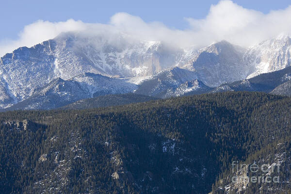 Pikes Peak Art Print featuring the photograph Cloudy Peak #7 by Steven Krull
