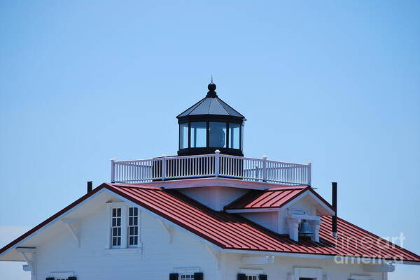 Red Art Print featuring the photograph Roanoke Marsh Lighthouse #7 by Bob Sample