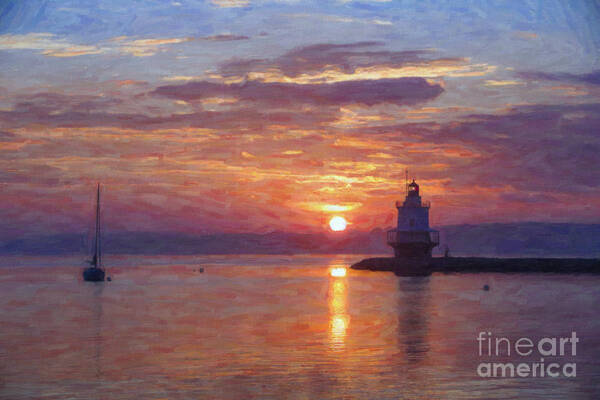 Lighthouse Art Print featuring the photograph Sunrise at Spring Point Lighthouse #9 by Diane Diederich