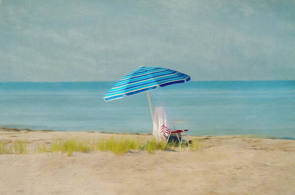 Umbrella Art Print featuring the photograph A Beach Day by Kim Hojnacki