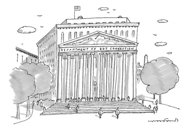 The White House Art Print featuring the drawing A Building In Washington Dc Is Shown by Michael Crawford