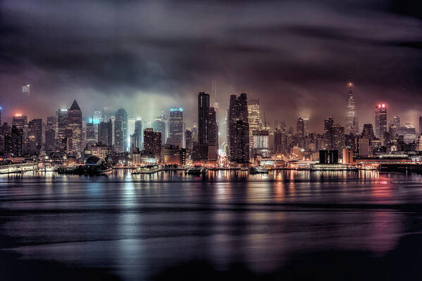 Majestic Art Print featuring the photograph A Gotham Night by Photography By Steve Kelley Aka Mudpig