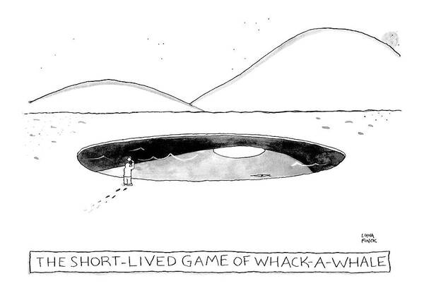 Whack-a-mole Art Print featuring the drawing A Man Hold A Mallet Over A Giant Hole by Liana Finck