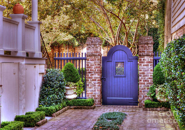 Garden Art Print featuring the photograph A Private Garden In Charleston by Kathy Baccari