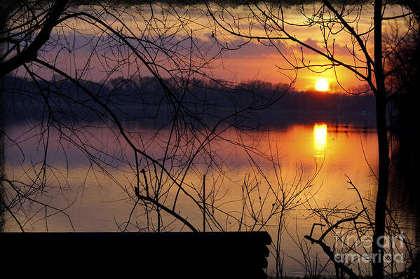 Bench Art Print featuring the photograph Abandoned At Sunset by Tina Hailey