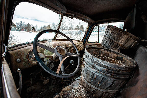 Chevrolet Art Print featuring the photograph Abandoned Chevrolet Truck - Inside Out by Gary Heller