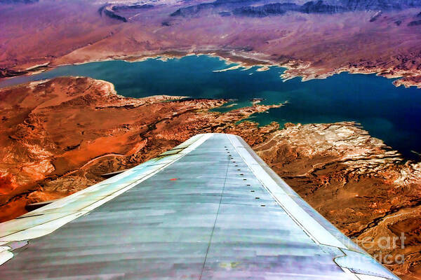 Lake Mead Art Print featuring the photograph Above Lake Mead by Diana Sainz by Diana Raquel Sainz