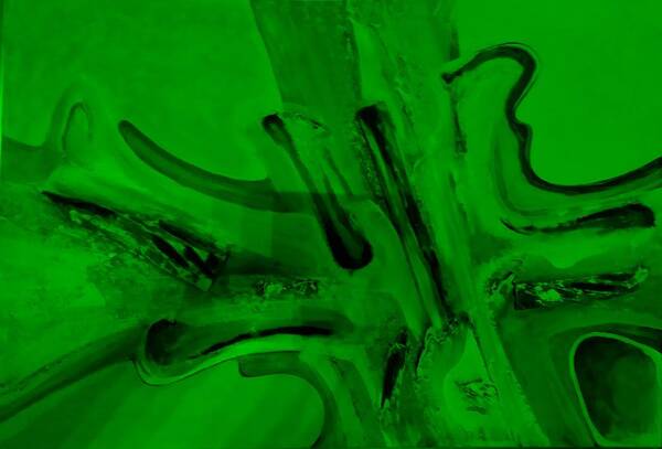 Abstract Painting Art Print featuring the painting Abstract Art Green by Rob Hans