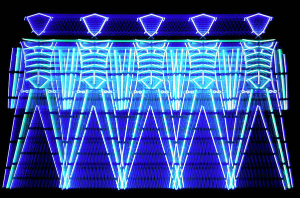 Neon Light Art Print featuring the photograph Abstract Image Of Human Figures Of Neon Lights by George Post/science Photo Library