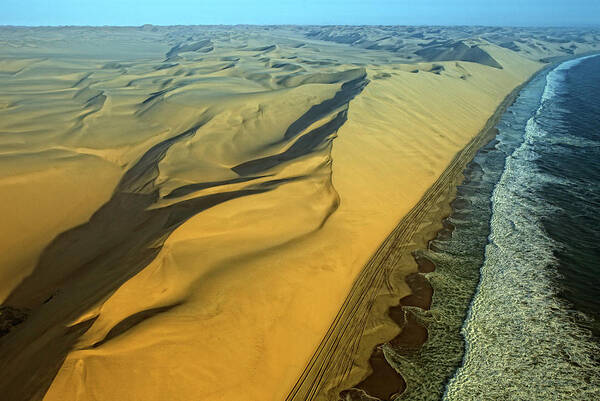 Desert Art Print featuring the photograph Aerial View Of Skelton Coast, Namib by David Santiago Garcia