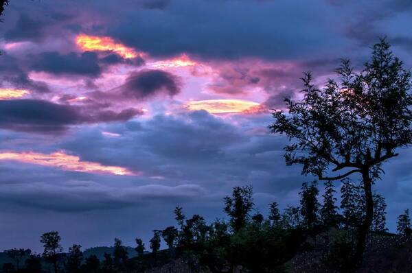 Cloud Art Print featuring the photograph Afterglow At High Altitude by K Jayaram