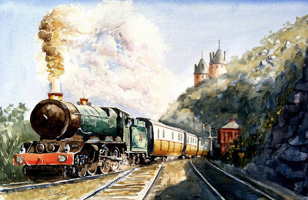 Train Art Print featuring the painting Age of steam by Steven Ponsford