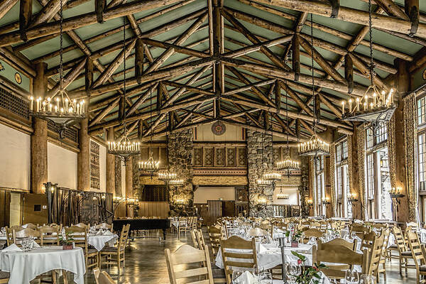 Architecture Art Print featuring the photograph Ahwahnee Dining Room by Maria Coulson