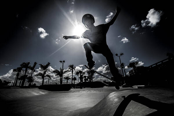 Skateboarding Games Art Print featuring the photograph Airbound by Kevin Cable