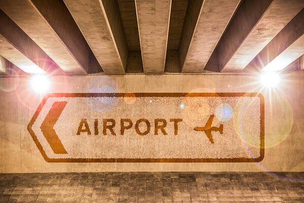 Arrow Art Print featuring the photograph Airport Directions by Semmick Photo