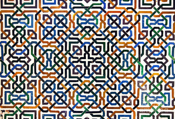 Alhambra Art Print featuring the photograph Alhambra tile detail by Jane Rix