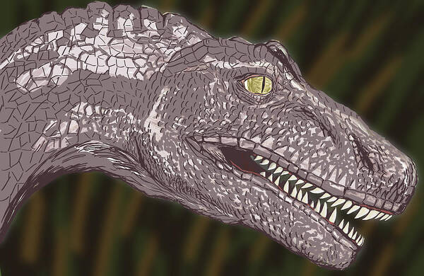 Dinosaur Art Print featuring the digital art Allosaurus by Jeffrey Oleniacz
