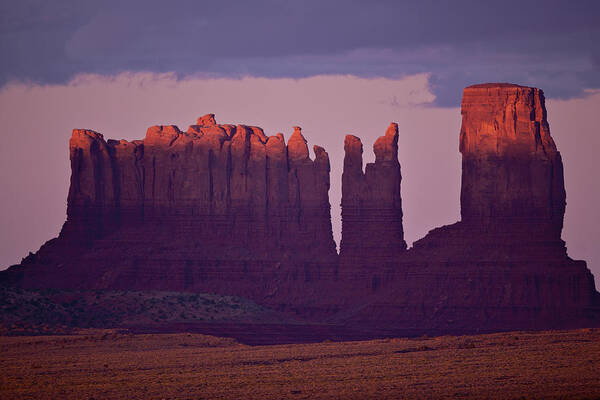 Orias Art Print featuring the photograph Alpen Glow on Monument Valley C6J4475 by David Orias