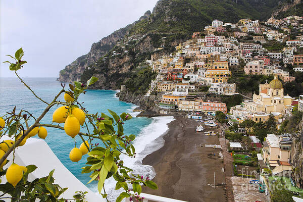 Positano Art Print featuring the photograph Amalfi Coast Town by George Oze