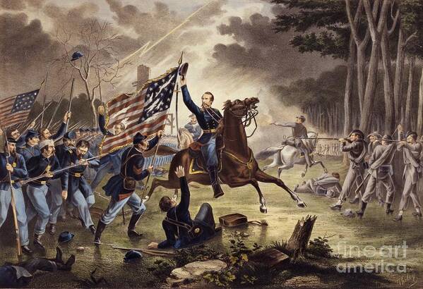 American Civil War Art Print featuring the painting American Civil War General  Philip Kearny by American School