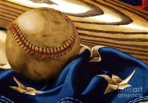 Baseball Art Print featuring the drawing America's Pastime 3 by Cory Still