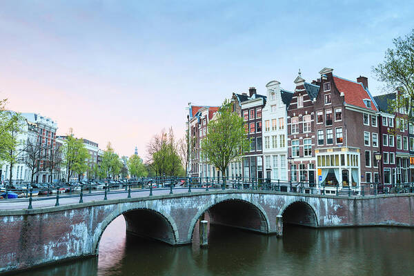 North Holland Art Print featuring the photograph Amsterdam At Dusk by Fraser Hall