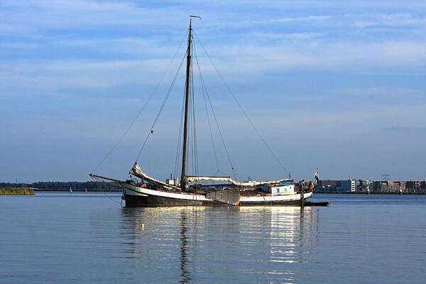 Boats Art Print featuring the photograph Amsterdam Houseboat by Aidan Moran