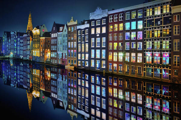 City Art Print featuring the photograph Amsterdam Mirror. by Juan Pablo De