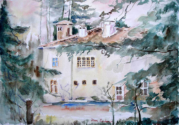 Ancien House Art Print featuring the painting An Ancien House at Ecully by Kim PARDON