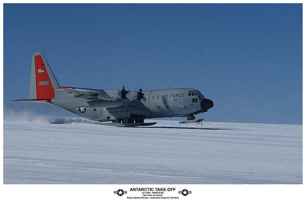 Lc 130h Hercules Art Print featuring the photograph Antarctic Take-Off by David Barringhaus