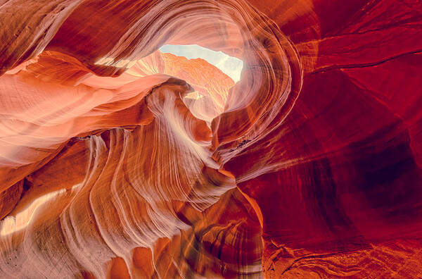 Upper Art Print featuring the photograph Antelope Canyon Navajo Nation Page Arizona Weeping Warrior by Silvio Ligutti