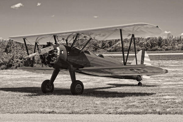 1941stearman Art Print featuring the photograph Antique 1941 Stearman A75N/1 Biplane Airplane by Keith Webber Jr