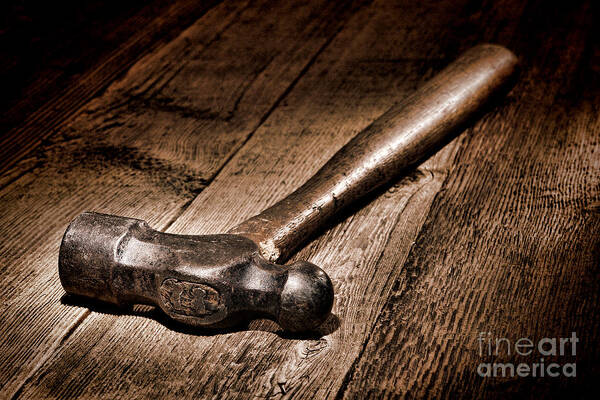 Hammer Art Print featuring the photograph Antique Blacksmith Hammer by Olivier Le Queinec