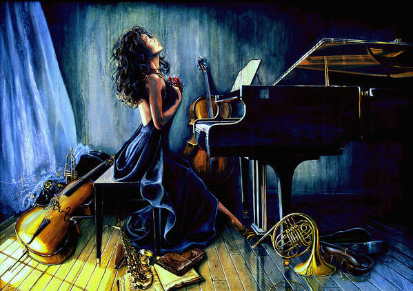 Violin Art Print featuring the painting Appassionato by Hanne Lore Koehler
