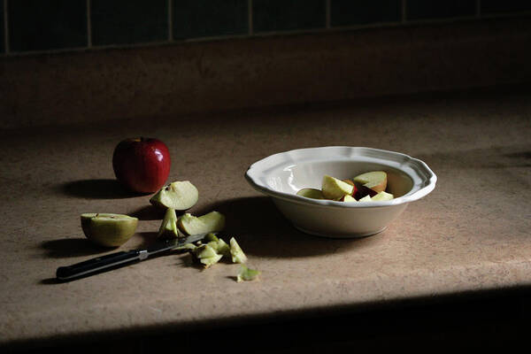 Shadow Art Print featuring the photograph Apples For Breakfast by Photography By Gordana Adamovic Mladenovic